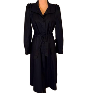 Vintage Izzi  black trench coat Junior size 11